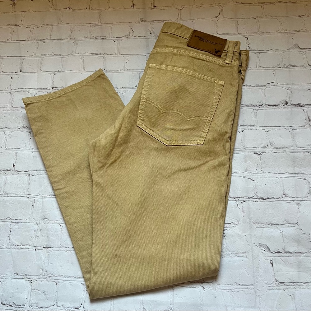 American Eagle Outfitters Men’s SLIM STRAIGHT 32x20 Stretch Tan Jeans